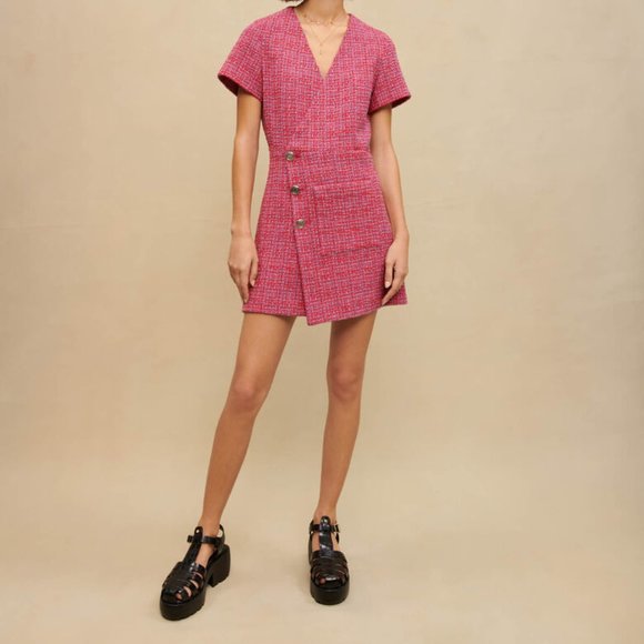 Maje Rolia Tweed Cut Out Dress - Picture 2 of 4